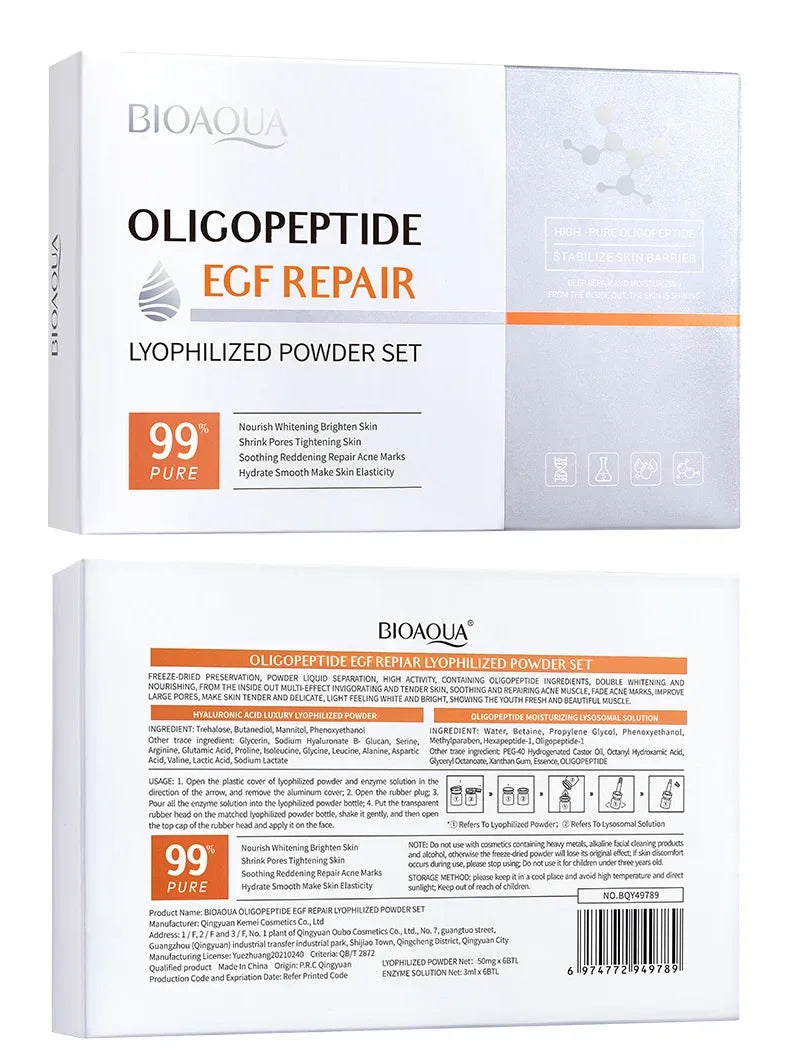 Oligopeptide ansiktsreparationsset – frystorkat pulver och hyaluronsyraessens