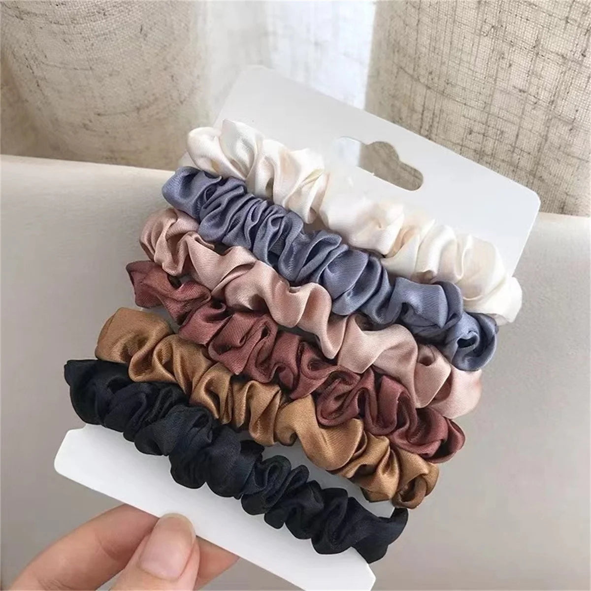 SilkyTies: 6-Pack Gentle Satin Hair Scrunchies
