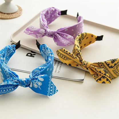 Paisley Knot Bandana Headband – Cute Rabbit Ear Hair Wrap for Women & Girls