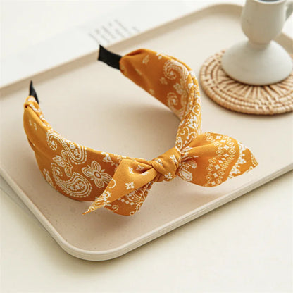 Paisley Knot Bandana Headband – Cute Rabbit Ear Hair Wrap for Women & Girls