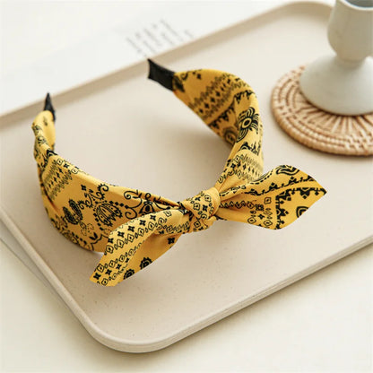 Paisley Knot Bandana Headband – Cute Rabbit Ear Hair Wrap for Women & Girls