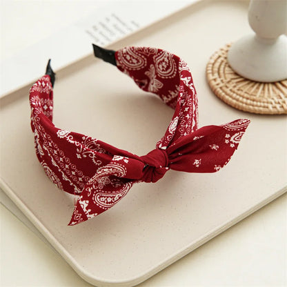 Paisley Knot Bandana Headband – Cute Rabbit Ear Hair Wrap for Women & Girls